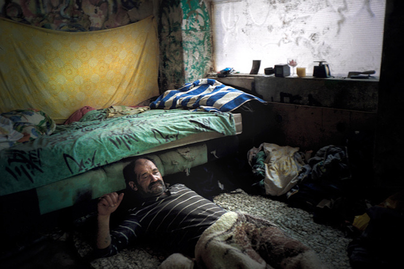 Aldin, 54, is from Dobrich, Bulgaria. He has been squatting in abandoned buildings in Berlin since 2008.